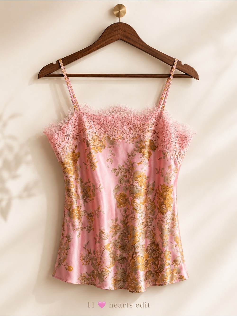 Gold Hawk NWT Pink English Garden Silk Lace Cami XS Floral Luxury Tank